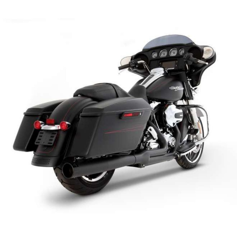 Motocyklowy układ wydechowy 2 w 1, cały czarny H-D Touring 09'-16'