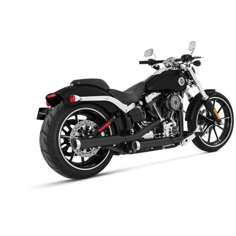 Tłumiki Rinehart SLIP-ON 3" czarne, chrom-tip, Harley Softail / RIN 500-0201C