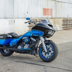 Niebieskie manetki Arlen Ness Harley-Davidson - rolgaz linkowy / ARLEN 07-335 HD