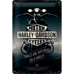 Szyld metalowy "Harley-Davidson. Things are different.." 20 cm x 30 cm