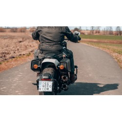 Sakwa boczna Deemeed Outsider Bobster- prawa, szwy w kolorze ecru, Harley Softail 2018- / MA63R.12.10.12 tył