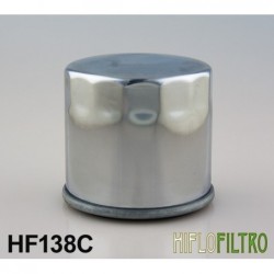 Chromowany motocyklowy filtr oleju Hiflo / HF138C