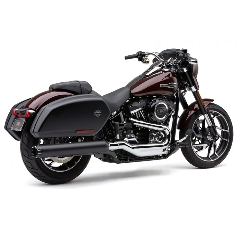 Czarny tłumik z frezowaną końcówką, Harley Sport Glide / COBRA 6521B