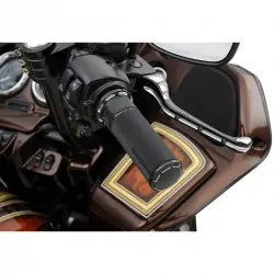 Czarne manetki Arlen Ness Slot Track Harley-Davidson - rolgaz elektroniczny / ARLEN 07-303 prawa