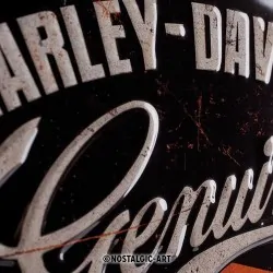Szyld metalowy "Harley genuine garage", zbliżenie