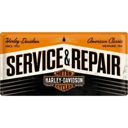 Tabliczka ozdobna z napisem "Harley service & repair"