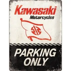 Metalowy szyld "Kawasaki parking only" 30 x 40 cm