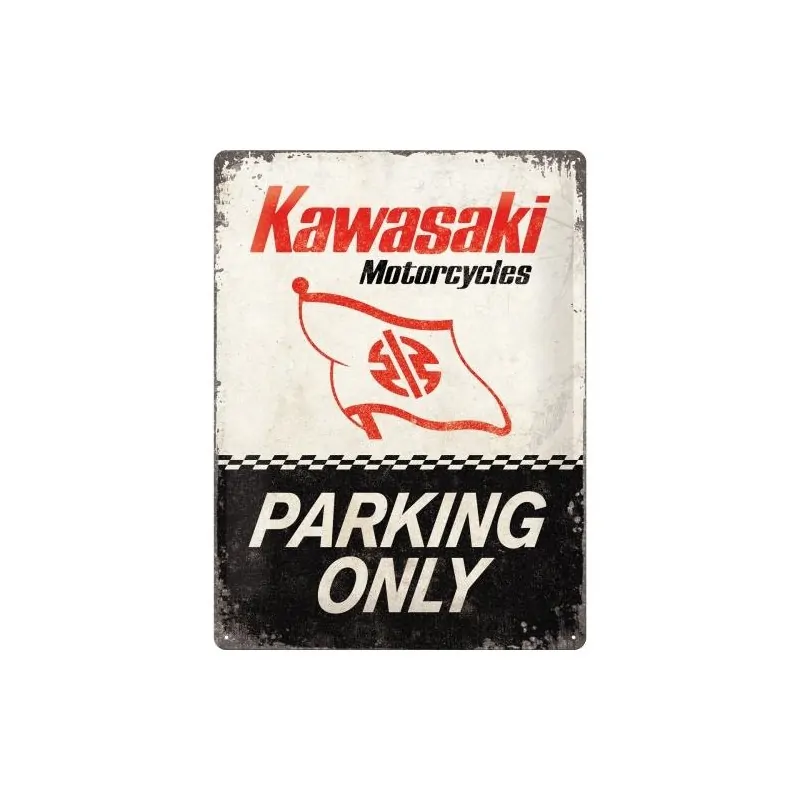 Metalowy szyld "Kawasaki parking only" 30 x 40 cm