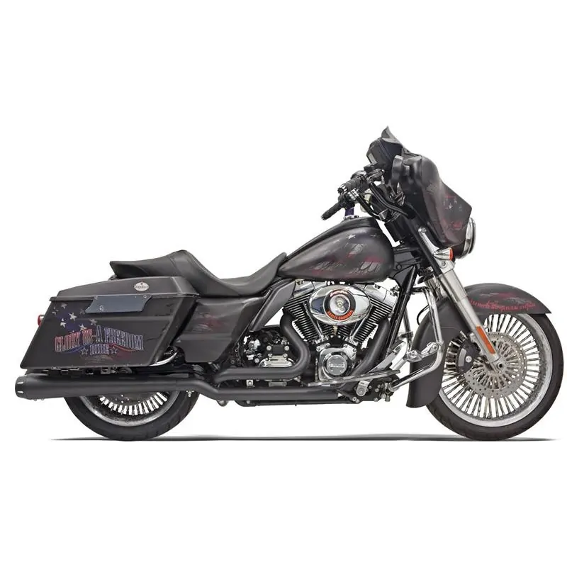 Czarne wydechy Bassani True-Dual Megaphone Harley Touring '09-'16 / PE 18001899