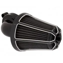 Czarny filtr powietrza Arlen Ness "Beveled",'01-'17 Harley rolgaz linkowy / ARLEN 81-003