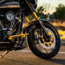 Big Brake tarcza hamulcowa 14" z adapterem zacisku Harley Touring FLHT, FLHR,FLTRX, FLTRU 2014- złota / ARLEN 300-002