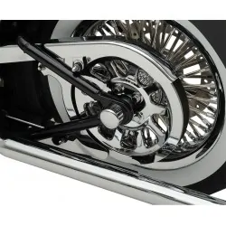 Chromowane nasadki na śrubę osi tylnego koła 08-17 Harley-Davidson Softail, Dyna